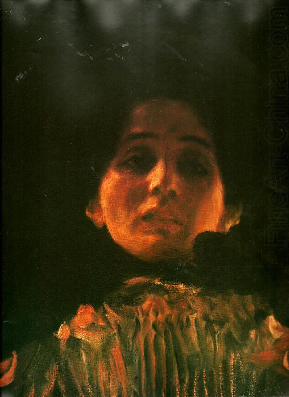 Gustav Klimt en face-portratt av kvinna, china oil painting image